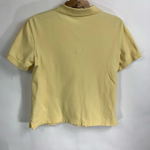 Pale Yellow Y2K Polo Shirt Sz Medium Croft & Barrow - Picture 2 of 9